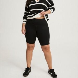 Torrid Black Form-Fitting Bike Shorts with High Waist